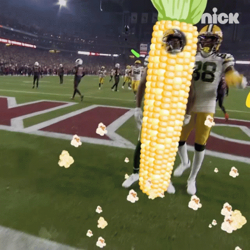 Corn Aaron Jones GIF. This 498 x 498 animated GIF is part of our get your popcorn ready collection. Related themes include celebration, football, nfl…