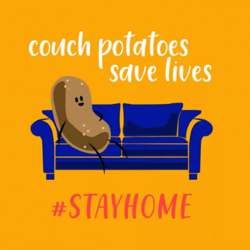 Couch Potato Happy Quarantine GIF