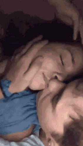 Couple Kiss Sleep On Her GIF