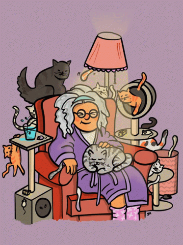 Crazy Cat Ladys Happy Place GIF. This 373 x 498 animated GIF is part of our gattara simpson collection. Created by sabbinca7. View the original animation…