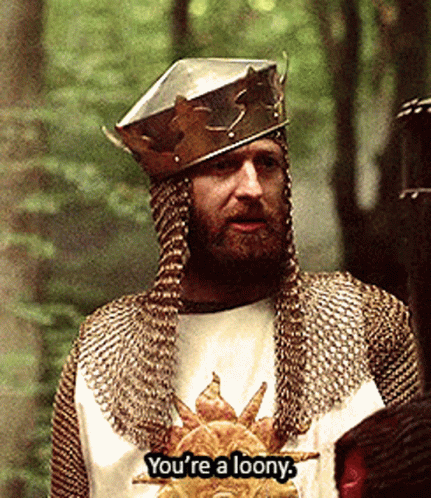 Crazy Looney GIF. This 431 x 498 animated GIF is part of our monty python and the holy grail collection. Related themes include crazy. Created by…