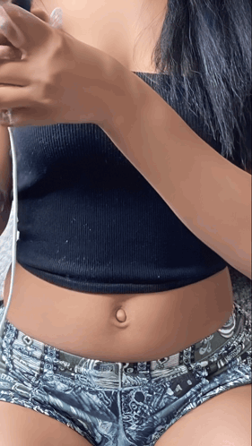 Croptop Bellybutton GIF