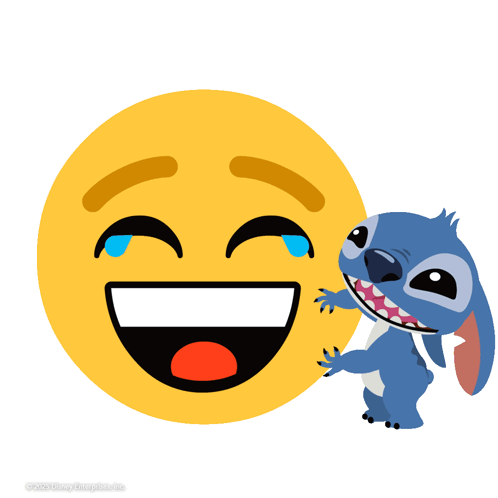 Crying With Laughter Stitch GIF