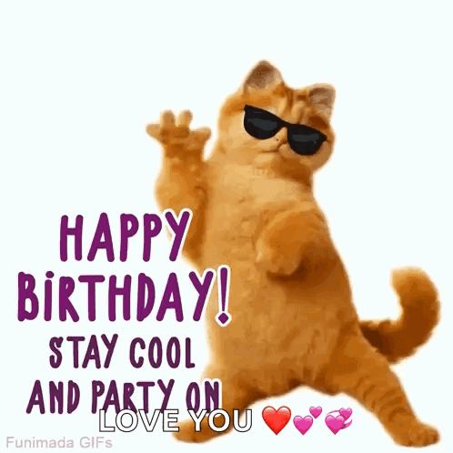 Dancing Cat Happy Birthday GIF