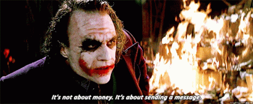 Dark Knight Joker GIF. This 498 x 205 animated GIF is part of our joker burning money collection. Related themes include joker. Created by JohnTubalado…
