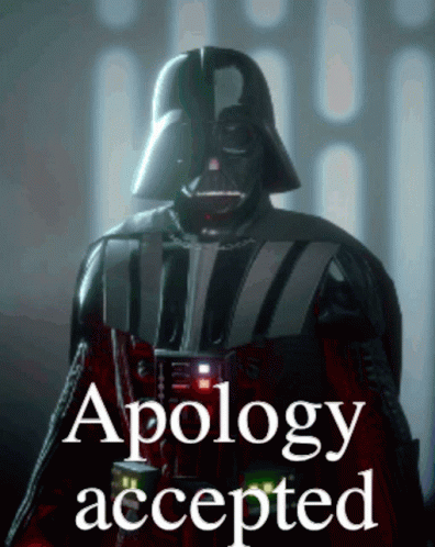 Darth Vader Apology Accepted GIF