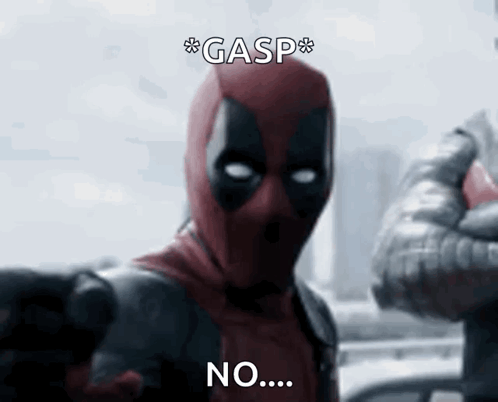 Deadpool Gasp GIF. This 498 x 402 animated GIF is part of our offended gasp collection. Related themes include deadpool, gasp, oh no. Created by…