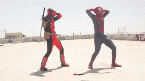Deadpool Spiderman GIF