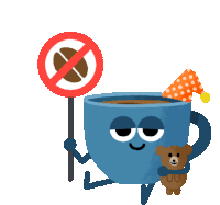 Decaf Coffee Is Sleepy And Holding Teddybear Sticker