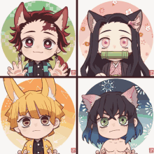 Demon Slayer Cute Animals GIF