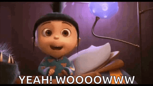 Despicableme Agnes GIF. This 498 x 281 animated GIF is part of our thanks for your attention animation minions collection. Related themes include excited…
