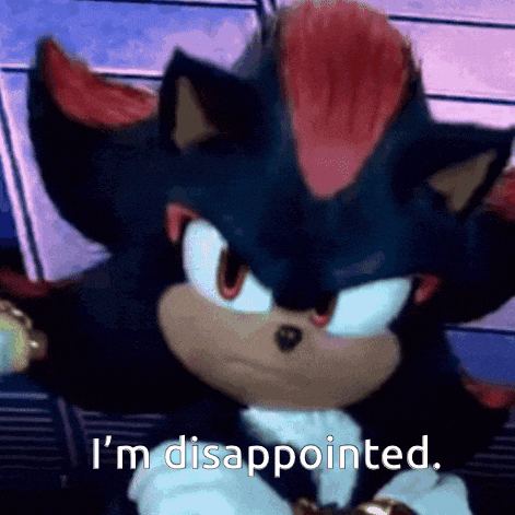 Disappointment Shadow The Hedgehog GIF