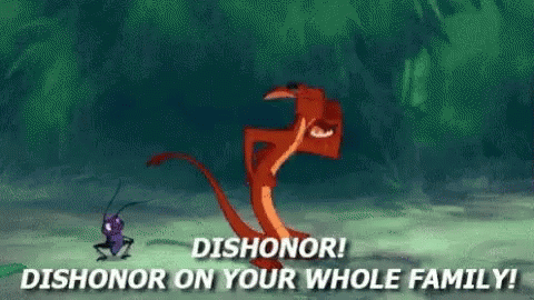 Dishonor Dishonor On Your Whole Family GIF. This 480 x 270 animated GIF is part of our mushu dishonor collection. View the original animation, share it, or…