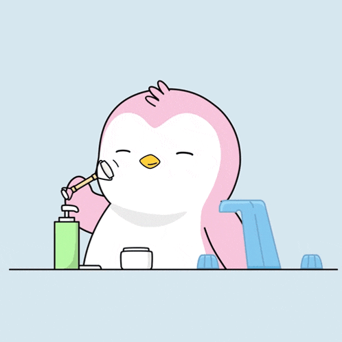 Doing A Facial Roller Pudgy Penguins GIF