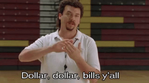 Dollar Dollar Bills Yall GIF. This 498 x 280 animated GIF is part of our make it rain collection. Created by AaronWilletts. View the original animation…