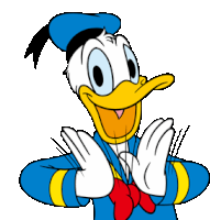 Donald Duck Clapping Hands Sticker