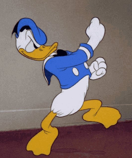 Donald Duck Fight GIF