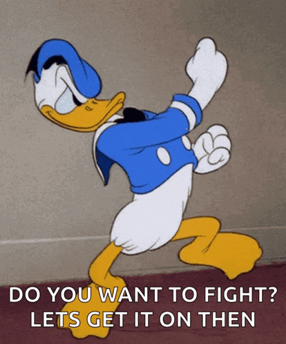 Donald Duck Fight GIF