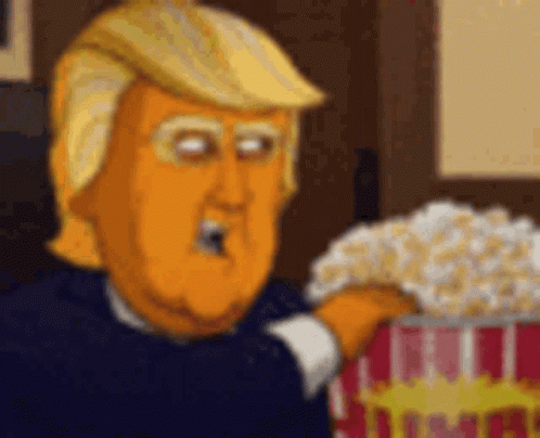 Donald Trump Popcorn GIF. This 498 x 404 animated GIF is part of our get your popcorn ready collection. Related themes include eating, popcorn. Created by…