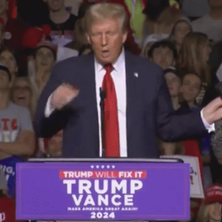 Donald Trump Stroking Microphone GIF