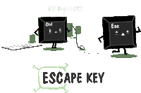 Downsign Escape Key Sticker