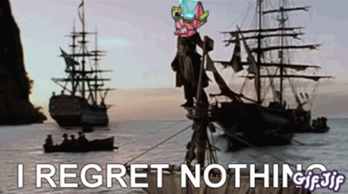 Dropteeth Regret Nothing GIF. This 498 x 278 animated GIF is part of our jack sparrow sinking boat collection. Created by dropteeth. View the original…