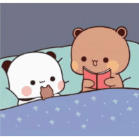 Dudu Reading Book For Bubu Bed Time Sticker