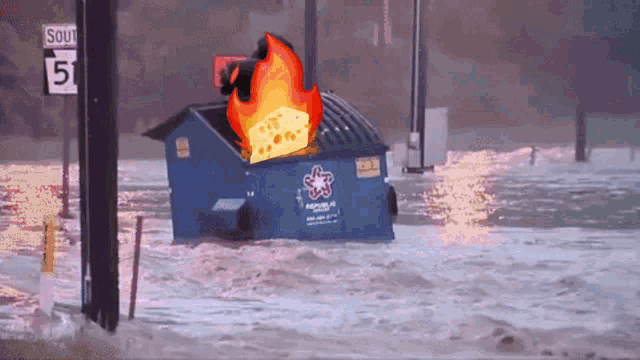 Dumpster Fire Fire Cheese GIF
