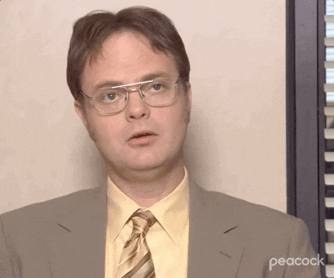 Dwight Dwight Schrute GIF. This 480 x 400 animated GIF is part of our the office no collection. Related themes include no, nope, the office. Created by…