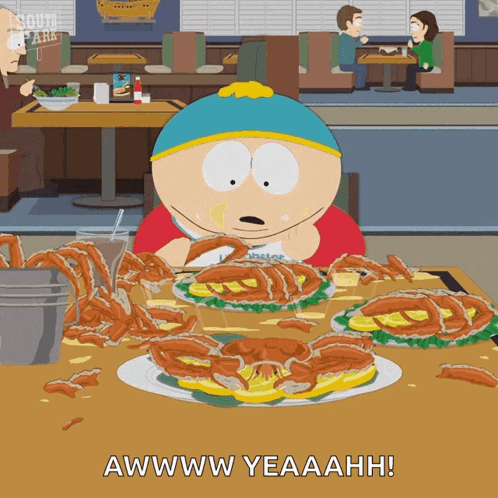 Eating Crab Eric Cartman GIF. This 498 x 498 animated GIF is part of our eating collection. Created by NerdyLady243. View the original animation, share it…