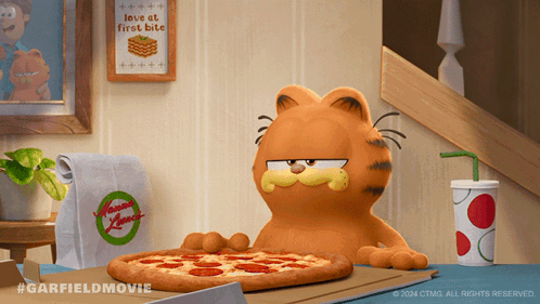 Eating Pizza Garfield GIF