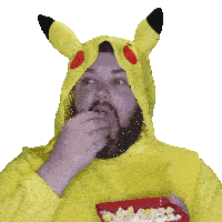 Eating Popcorn Brain Hull Sticker