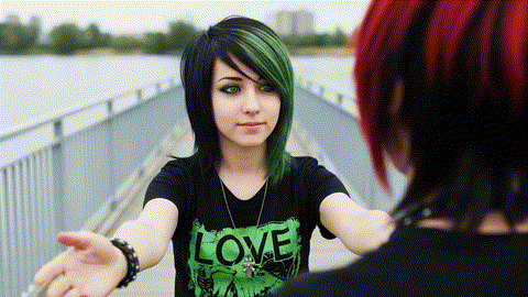 Emo Girl Hugging GIF