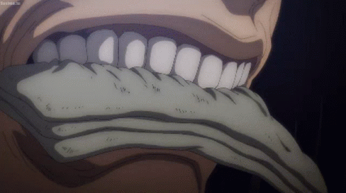 Eren Yeager Groaning GIF. This 498 x 278 animated GIF is part of our self flagellation collection. Related themes include attack on titan, pain. Created by…