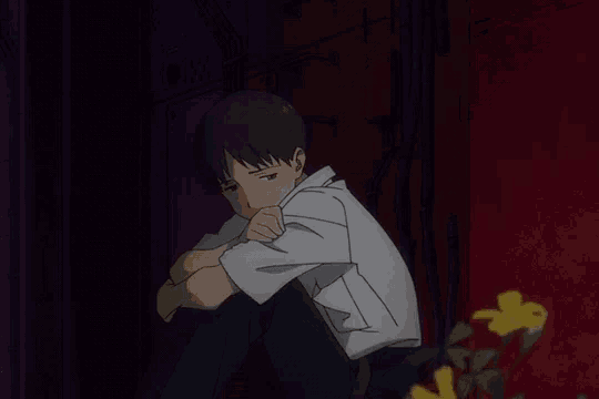 Evangelion Sad GIF
