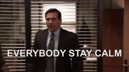 Everybodystaycalm GIF. This 444 x 250 animated GIF is part of our the office its happening collection. Created by vanessarivas. View the original animation…