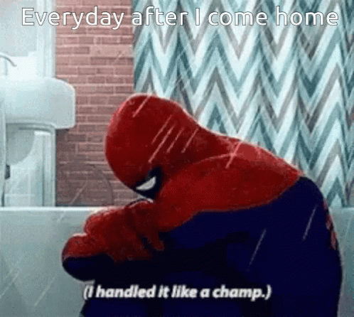 Everyday Crying GIF. This 498 x 446 animated GIF is part of our fetal position collection. Related themes include crying, spiderman. Created by Spiderbat36…