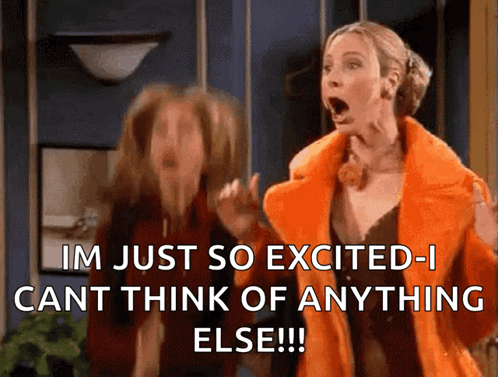 Excited Rachel Green GIF