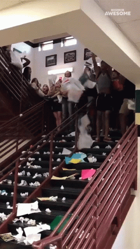 Falling Papers People Are Awesome GIF