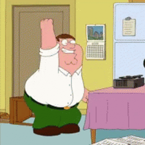 Family Guy Happy Dance GIF. This 498 x 498 animated GIF is part of our peter north collection. Related themes include happy dance, oh yeah. Created by…