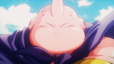 Fat Buu Smile GIF