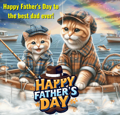 Father Cat And Son Happy Father'S Day GIF. This 418 x 400 animated GIF is part of our honey youve got a big storm coming collection. Created by…