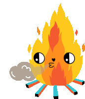 Fire Pit Blowing Smoke Away Sticker