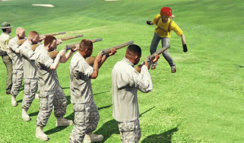 Firing Squad GIF. This 498 x 291 animated GIF is part of our firing squad collection. Created by Radioloops. View the original animation, share it, or…