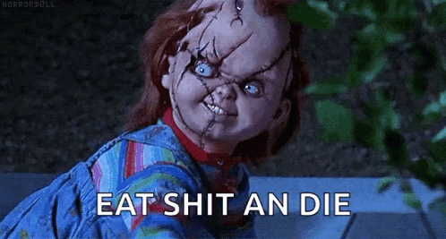 Flip Off Chucky GIF