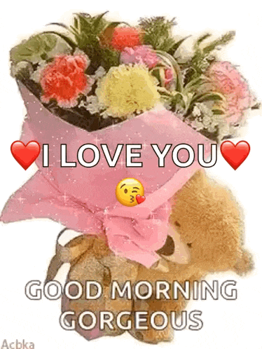 Flower Delivery Teddy Bear GIF