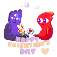Flowers Happy Valentines Day Sticker