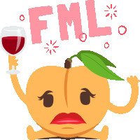Fml Peach Life Sticker