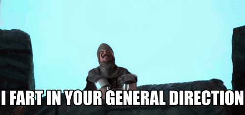 Fred Monty Python GIF. This 498 x 233 animated GIF is part of our i fart in your general direction collection. Related themes include fart, monty python…