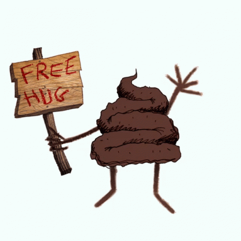 Free Hug Poop GIF